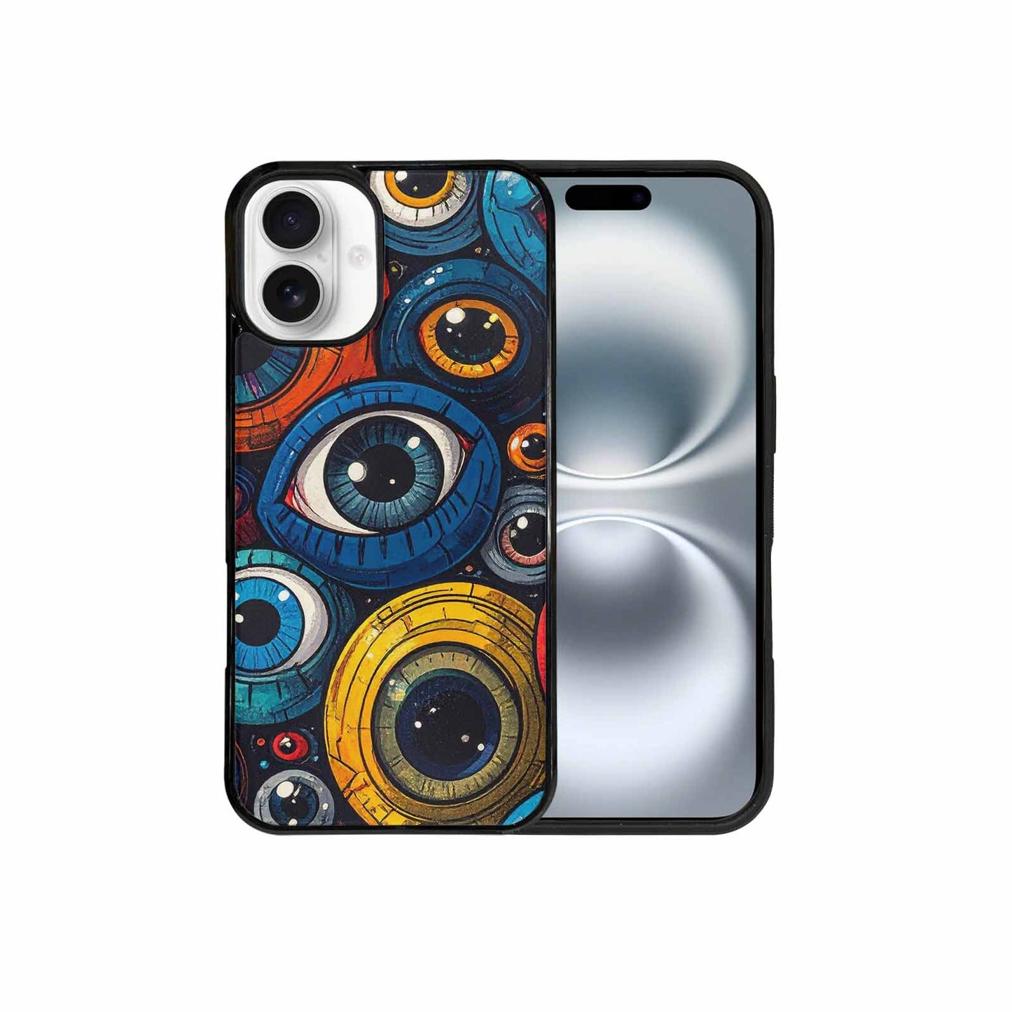 iPhone 16 Plus Case — Cartoon Eyeballs, Custom Art Phone Cover