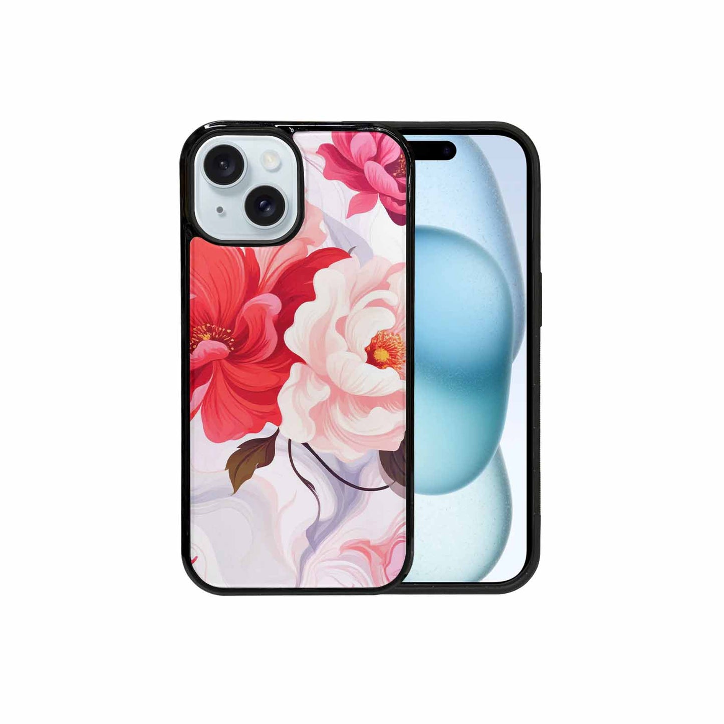 iPhone 15 Case — Marble Floral Custom, Custom Made Phone Cover