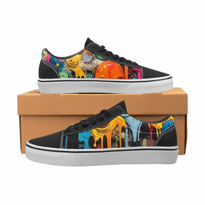 WOMEN'S Aliens  Camo Melting Lace-Up Canvas Dark Academia Custom Sneakers