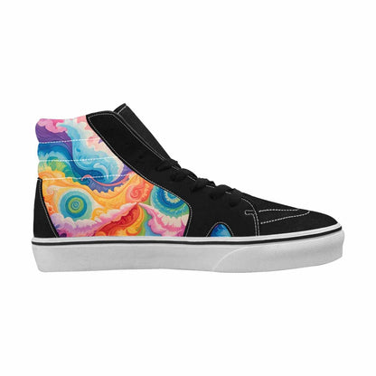 MEN'S Tie Dye Swirls Tie High Top Canvas Vivid Custom Sneakers