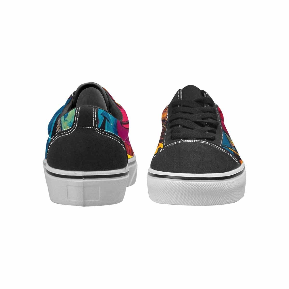 WOMEN'S Smiley Faces Lace-Up Canvas Melting Art Sneakers