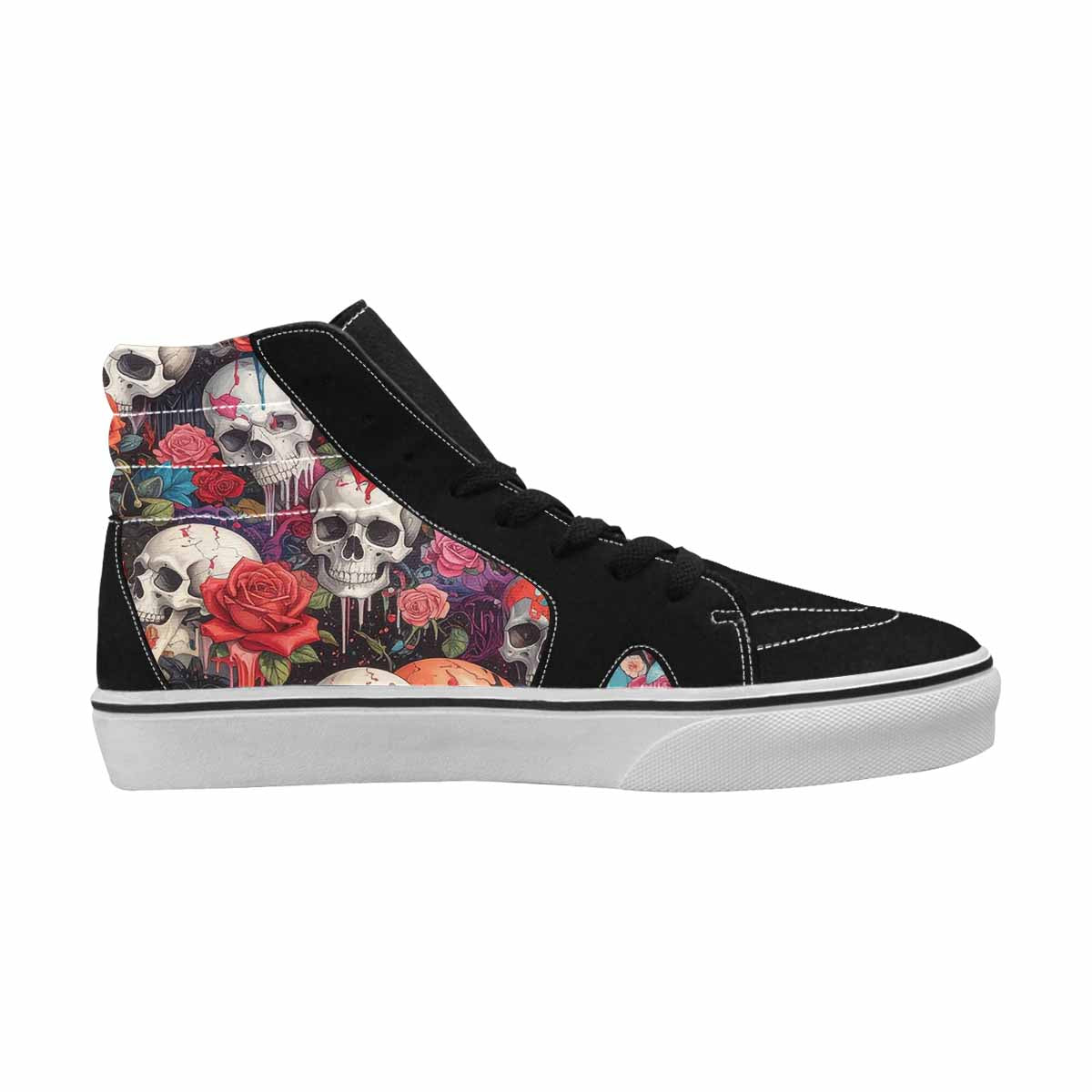 MEN'S Skulls Roses Skulls Roses High Top Canvas Dreamlike Custom Shoes