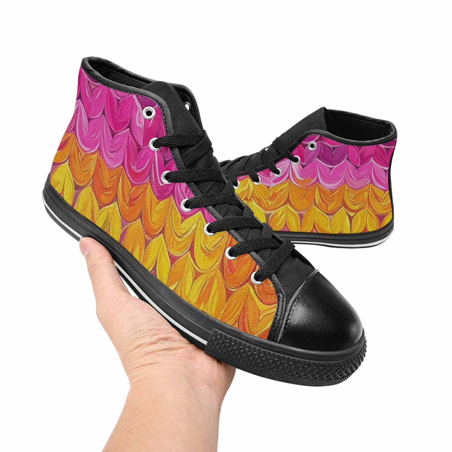 MEN'S Pansexual Flag Color High Top Canvas Neon Fantasy Shoes