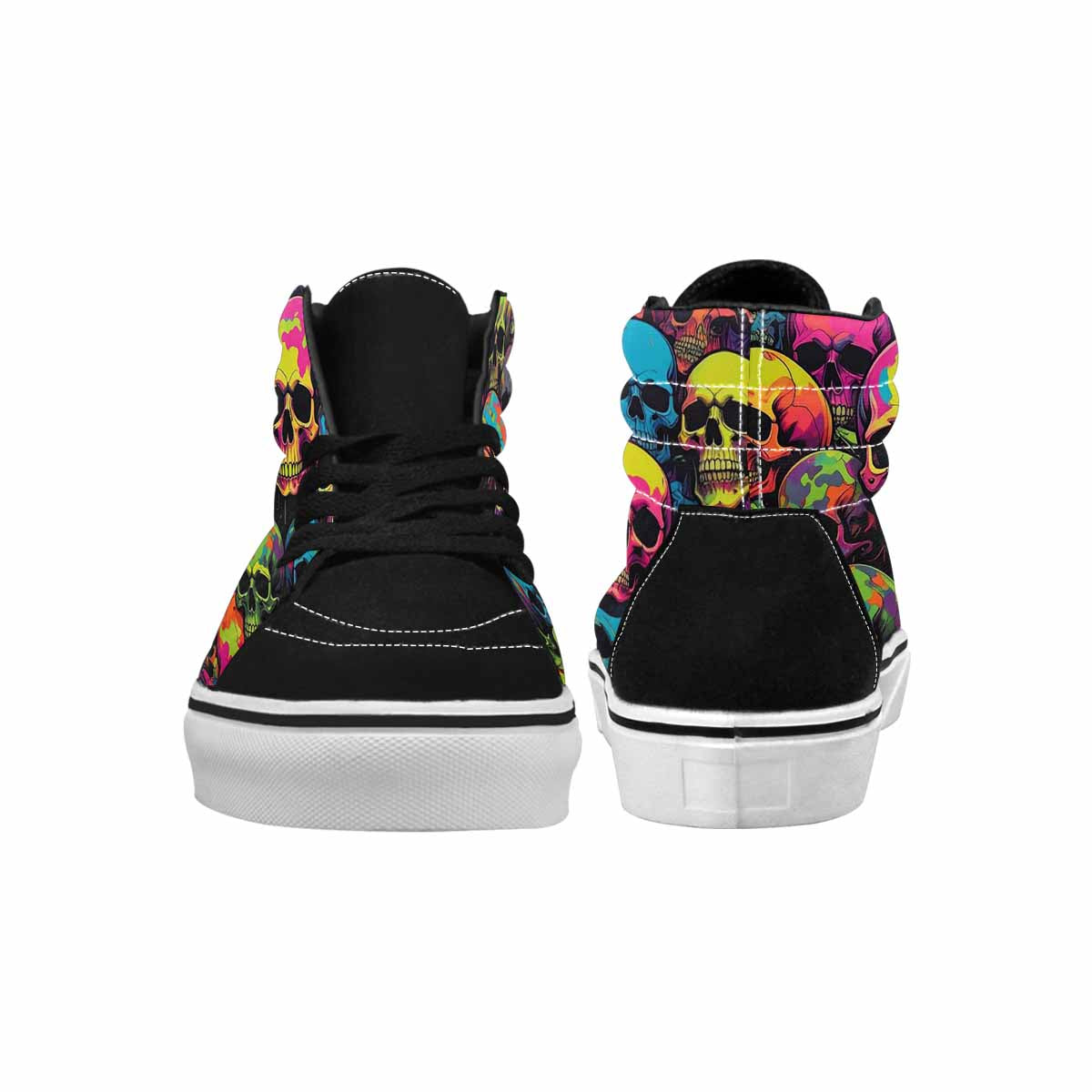 MEN'S 1000s Skulls Neon Camo High Top Canvas Melting Art Sneakers