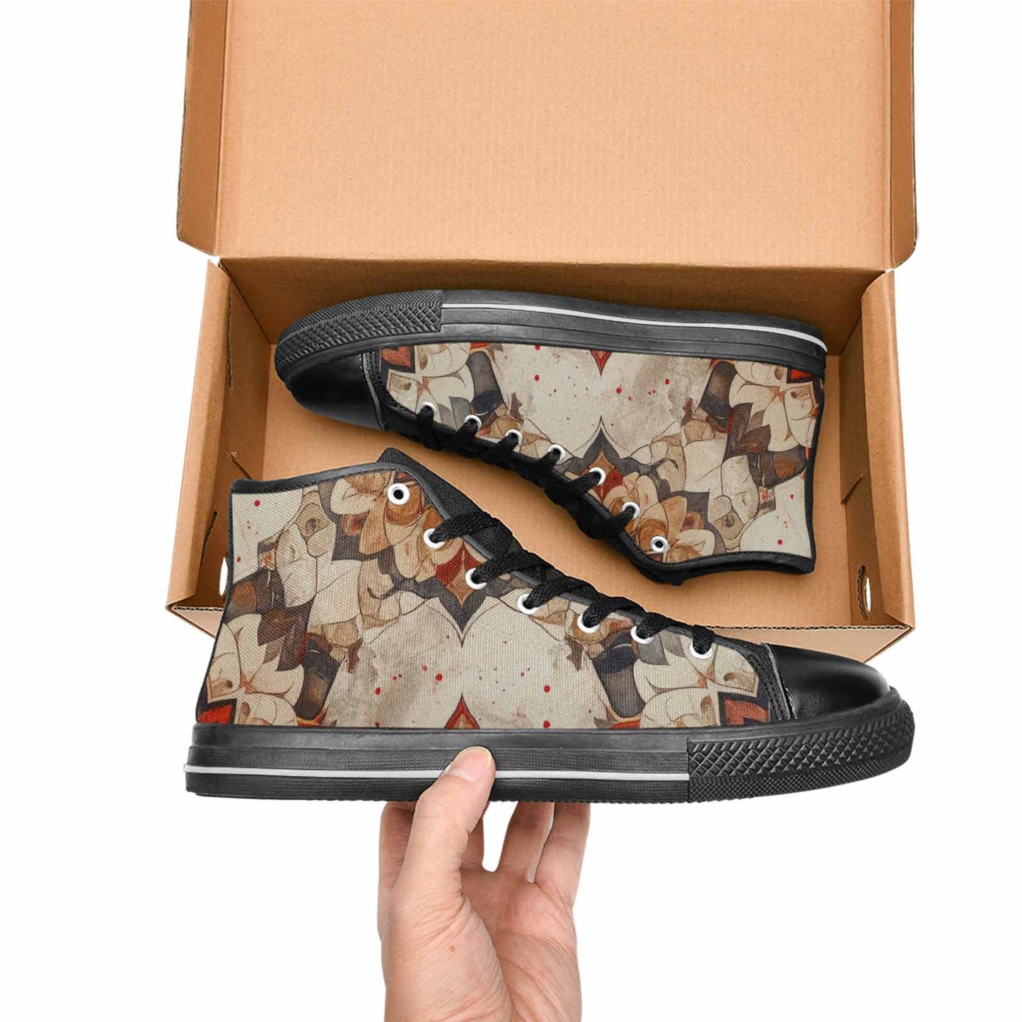 WOMEN'S Mandala High Top Canvas Dark Academia Custom Sneakers