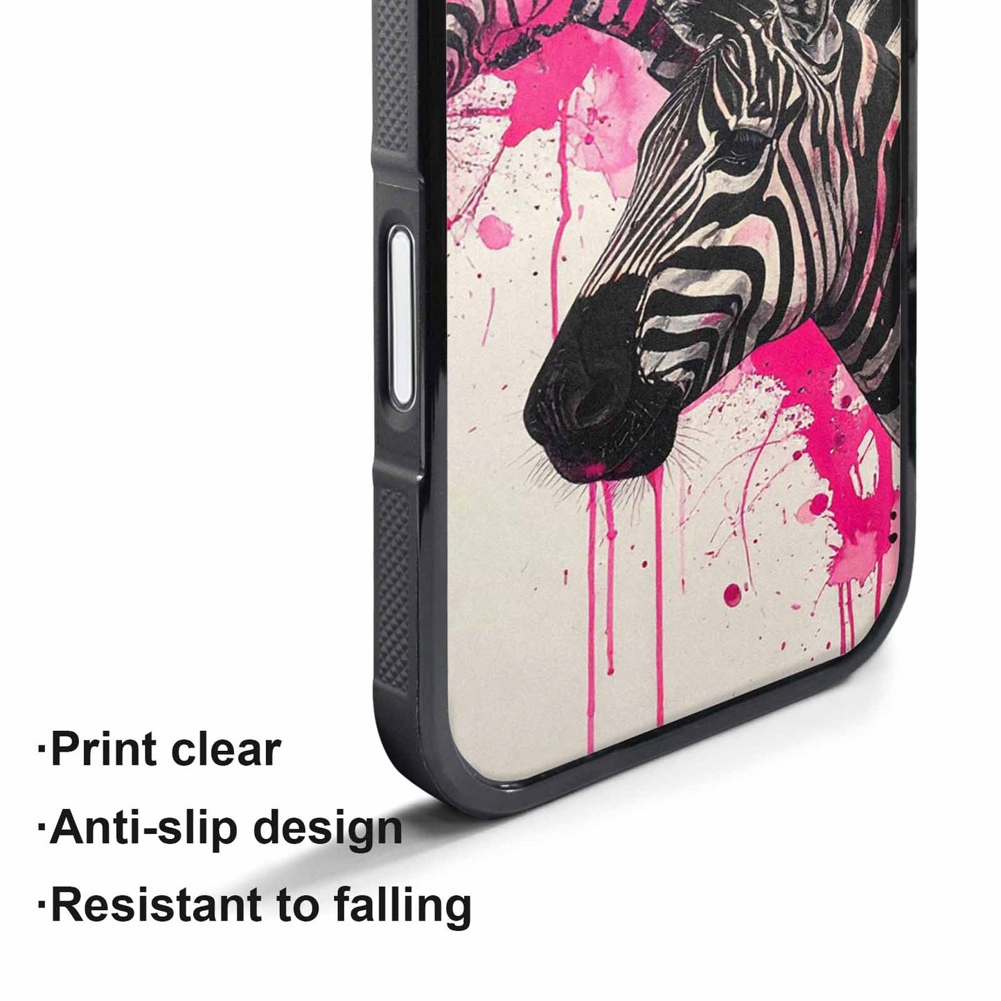 iPhone 17 Air Case — Black Pink Ink Zebra Stripe Animal, Custom Designed Case Cover