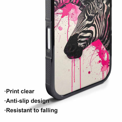 iPhone 17 Air Case — Black Pink Ink Zebra Stripe Animal, Custom Designed Case Cover