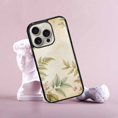 iPhone 16 Pro Case — Vintage Botanical Art Pattern, Custom Art Phone Cover