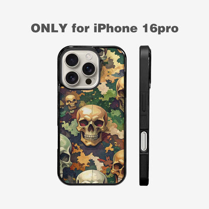 iPhone 16 Pro Case — Skulls Camoskulls Pattern Hu A0j, Custom Print Case Cover