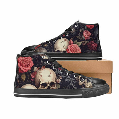 MEN'S Skulls - Roses High Top Canvas Dark Academia Custom Sneakers