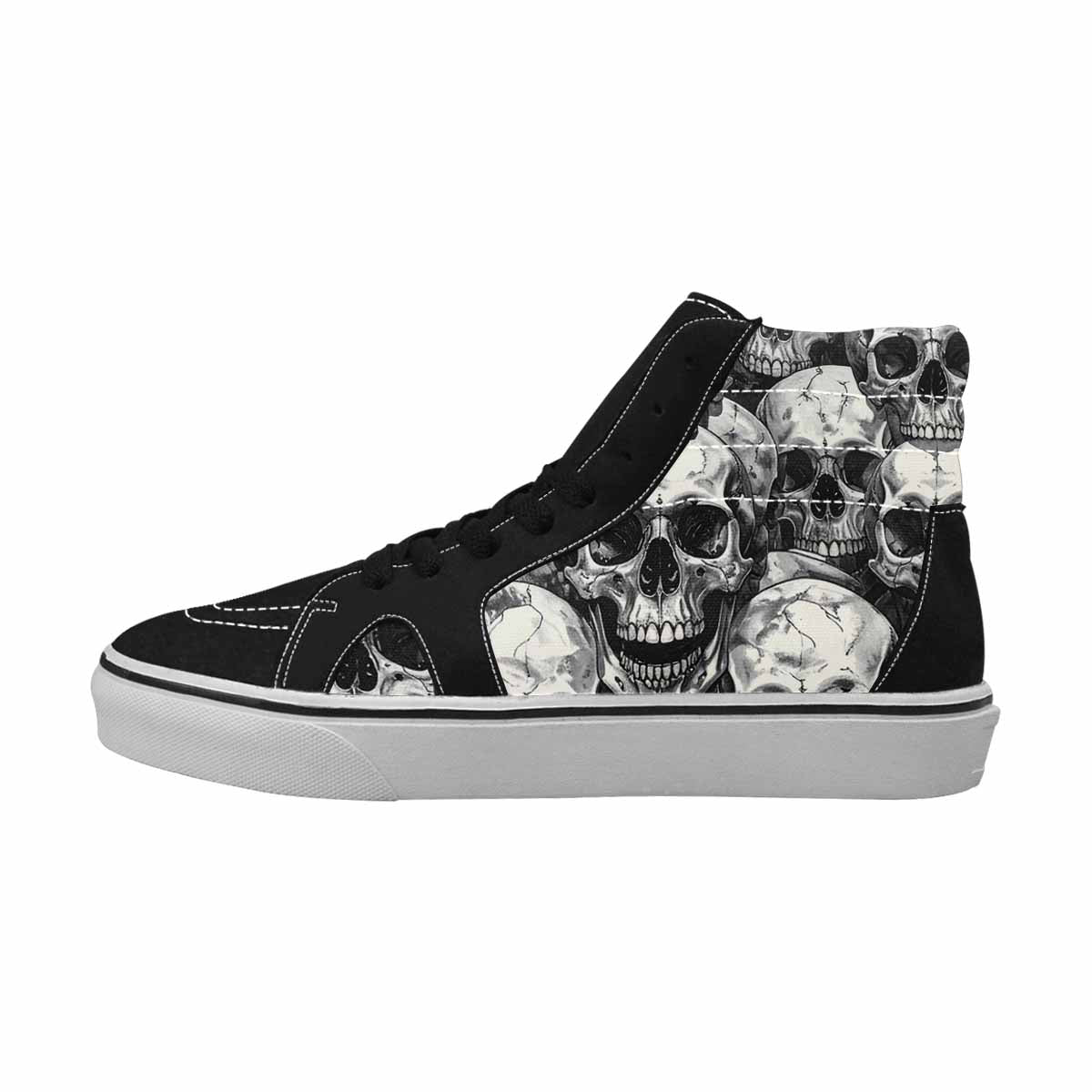 WOMEN'S Tessellated Human Skulls High Top Canvas Vibrant Chaos Sneakers