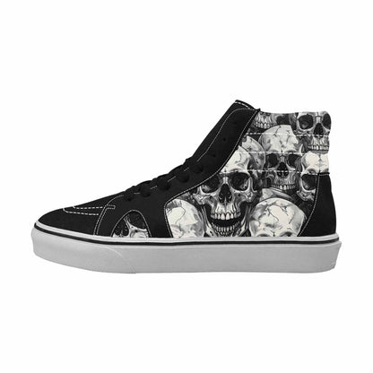 WOMEN'S Tessellated Human Skulls High Top Canvas Vibrant Chaos Sneakers