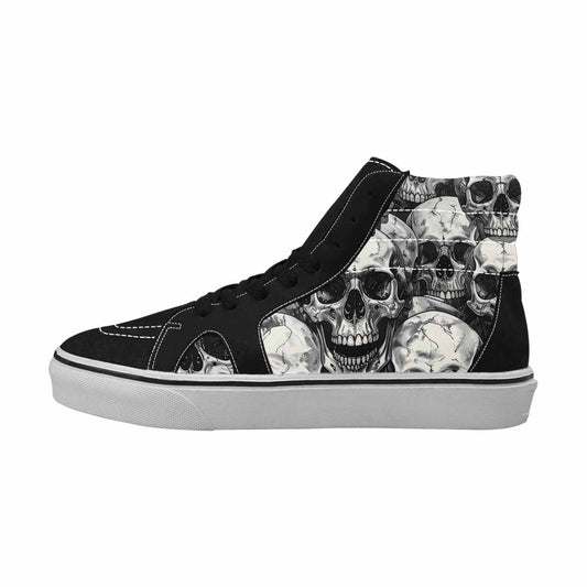 WOMEN'S Tessellated Human Skulls High Top Canvas Vibrant Chaos Sneakers