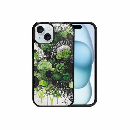 iPhone 15 Case — Sea Creature Burst Black Green Ink, Custom Print Case Cover