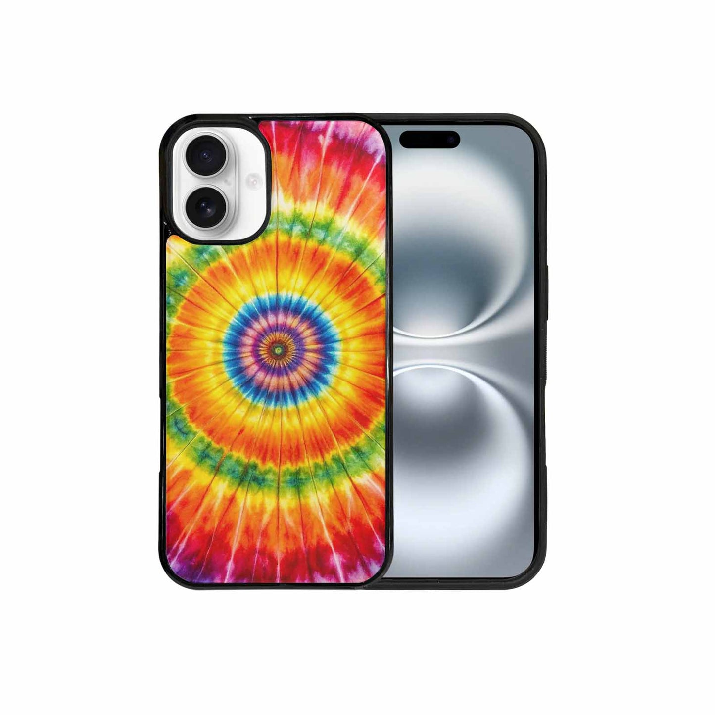 iPhone 16 Plus Case — Rainbow Spiral Tie Dye Custom, Customized Protective Case