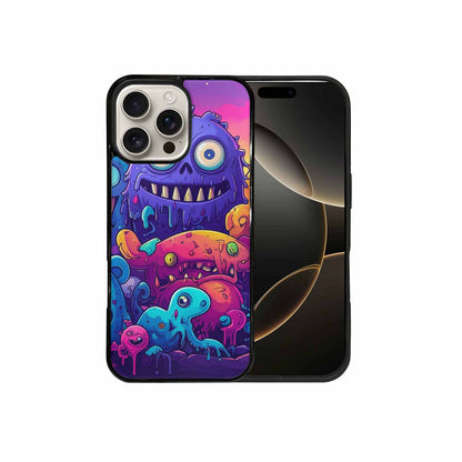 iPhone 16 Pro Max Case — Overlapping Endlessly No Empty Space Monsters, Custom Printed Phone Case