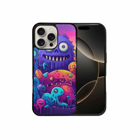iPhone 16 Pro Max Case — Overlapping Endlessly No Empty Space Monsters, Custom Printed Phone Case