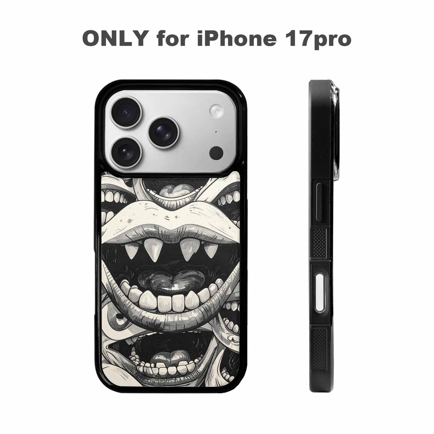 iPhone 17 Pro Case — Seamless Repeating Pattern Of Overlapping Cartoon, Custom Made Phone Cover