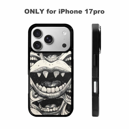 iPhone 17 Pro Case — Seamless Repeating Pattern Of Overlapping Cartoon, Custom Made Phone Cover