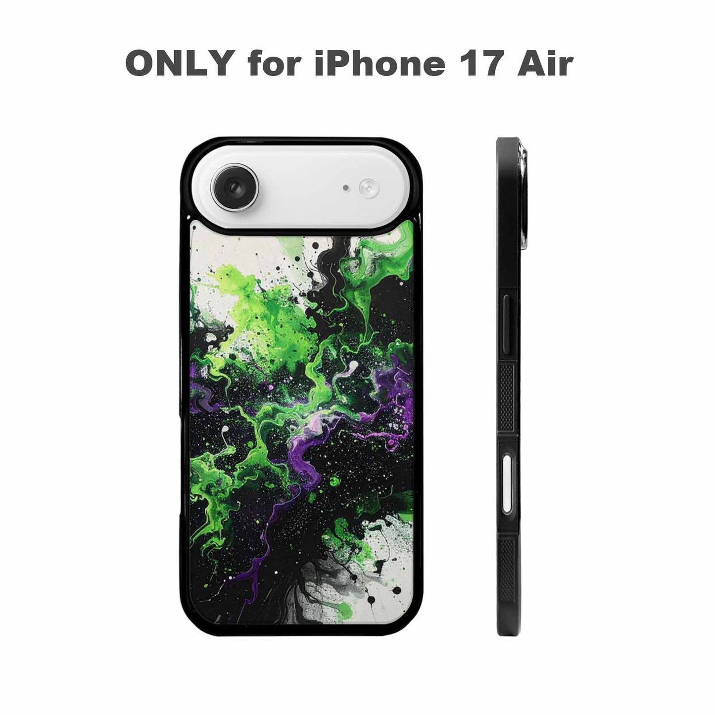 iPhone 17 Air Case — Black Green Ink Galaxy Nebula Galaxy, Personalized Phone Case
