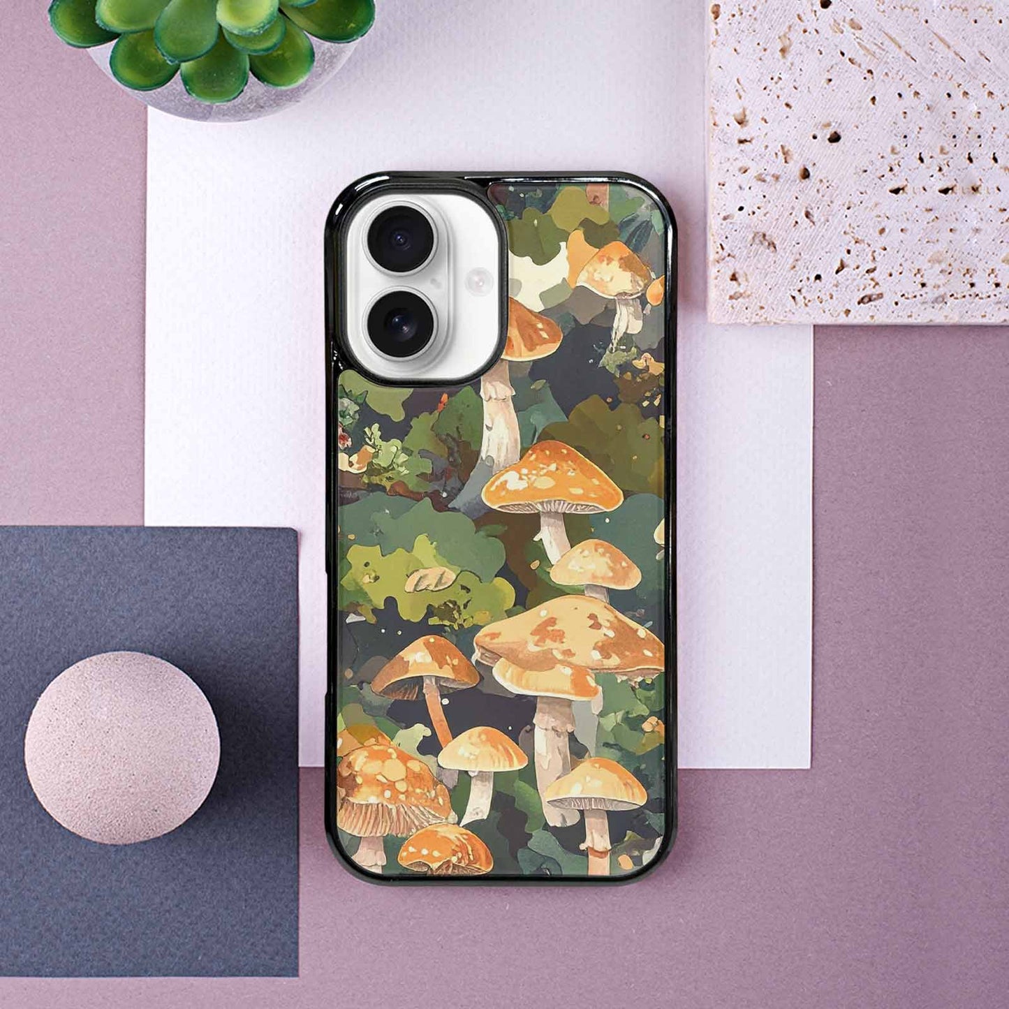 iPhone 16 Case — Mushrooms Camomushrooms Patter 9y1, Custom Art Phone Cover