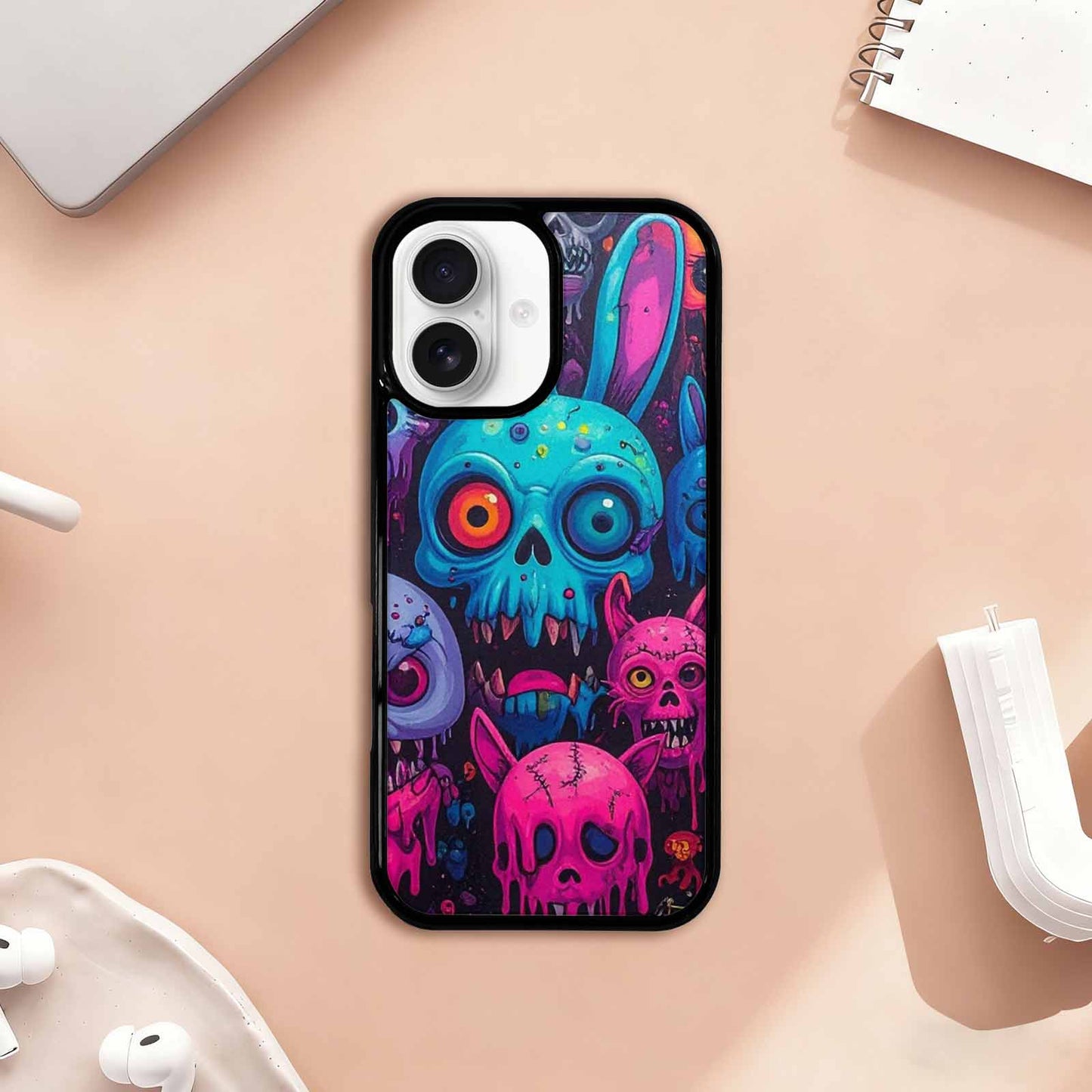 iPhone 17 Case — Mixed Toxic Glow Creature Cartoon Cute, Custom Made Phone Cover