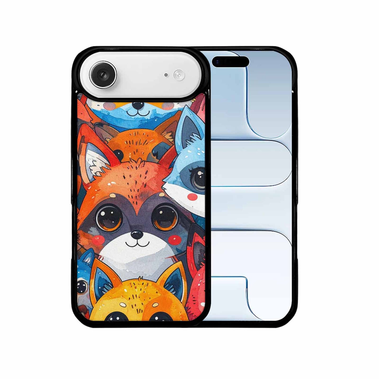 iPhone 17 Air Case — Watercolor Kawaii Fox Faces Watercolor Abstract, Customized Protective Case