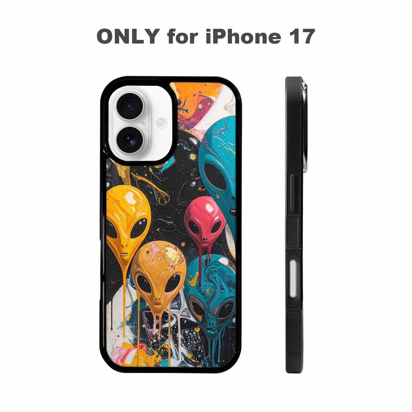 iPhone 17 Case — Aliens Marblealiens Pattern Alien Scifi, Custom Print Case Cover