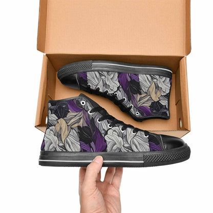 MEN'S Asexual Flag Color High Top Canvas Aesthetic Custom Shoes