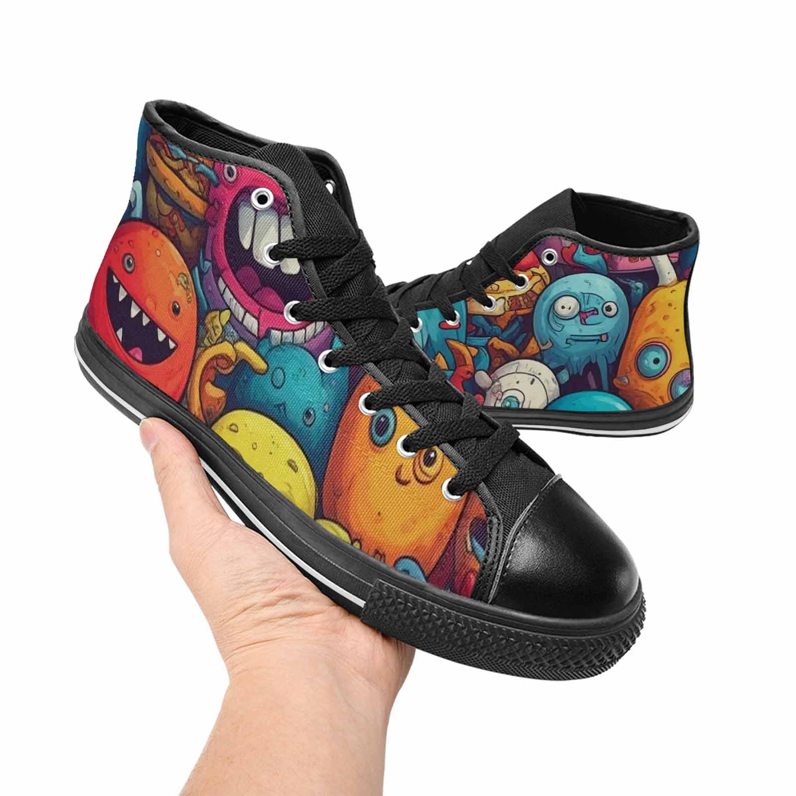 MEN'S Cartoon Monster Character High Top Canvas Grunge Sneakers
