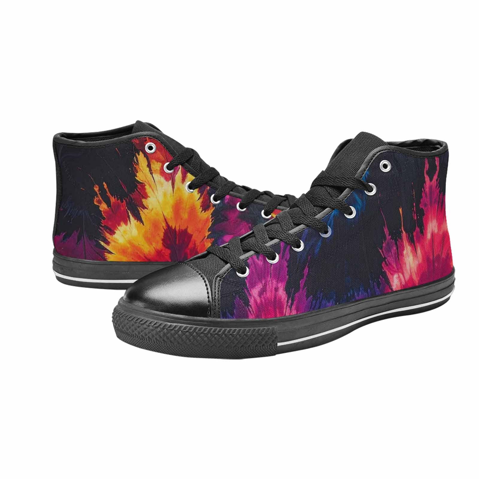 WOMEN'S Tie Dye Dark High Top Canvas Aesthetic Shoes