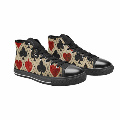 MEN'S Playing Card Suit High Top Canvas Dark Academia Shoes
