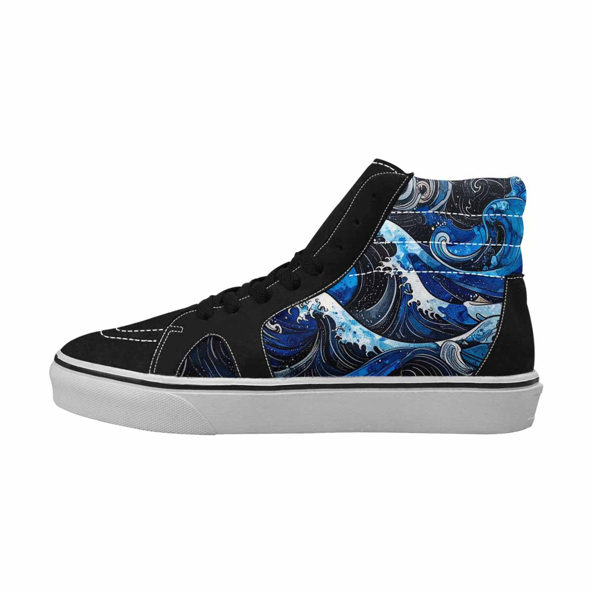 MEN'S Nautical Wave High Top Canvas Aesthetic Custom Shoes