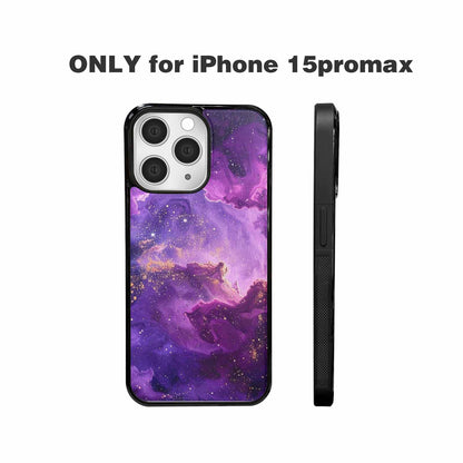 iPhone 15 Pro Max Case — Purple Color Tones Nebula Texture With, Customized Protective Case