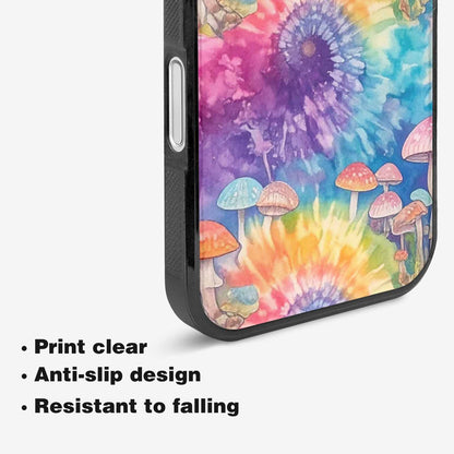 iPhone 16 Plus Case — Mushrooms Tie Dyemushrooms Pat 9i2, Custom Print Case Cover