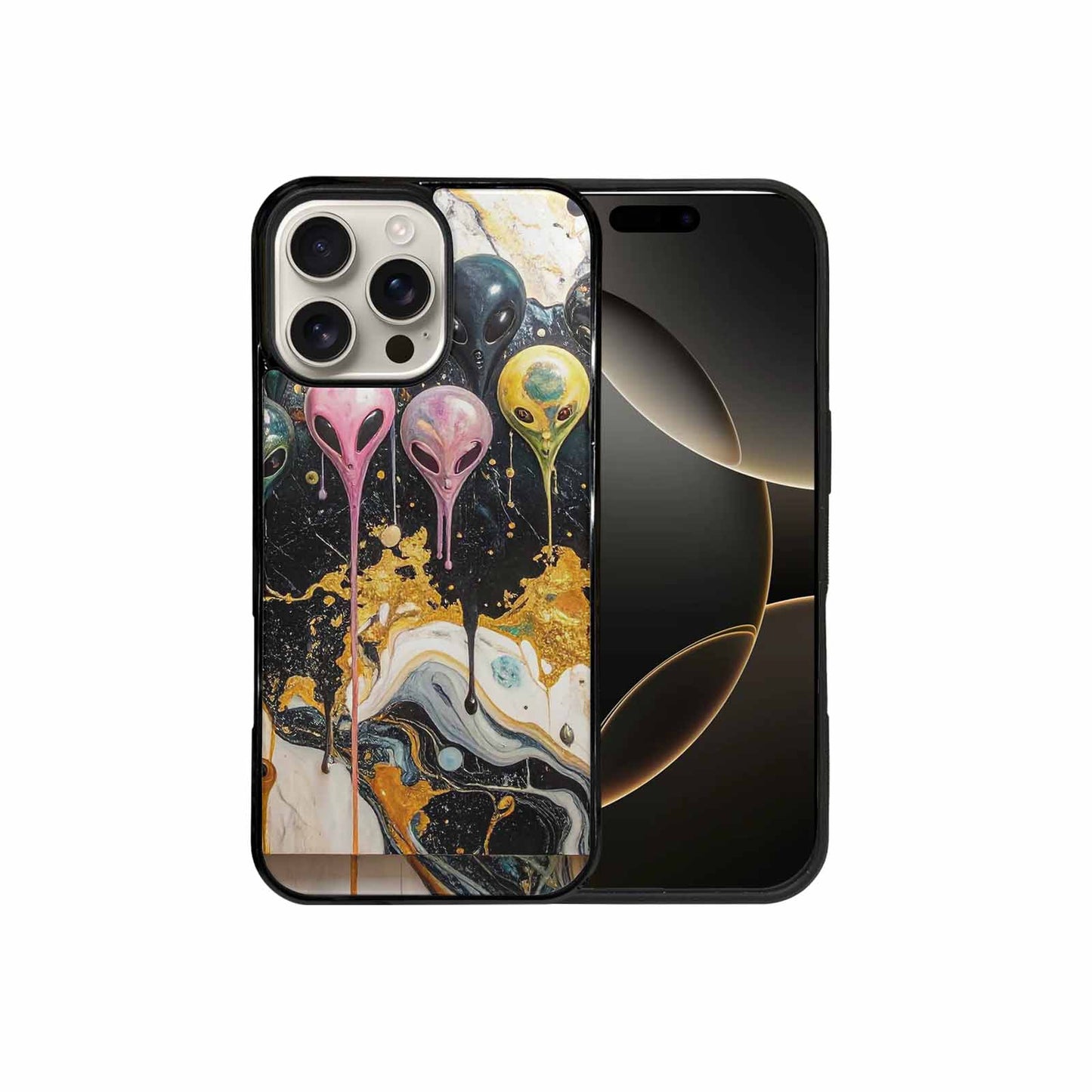 iPhone 16 Pro Max Case — Aliens Marblemelting Aliens Pa, Custom Phone Case