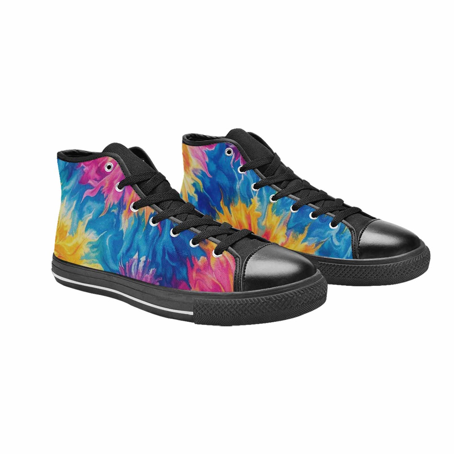 MEN'S Tie Dye Swirl High Top Canvas Grunge Custom Shoes