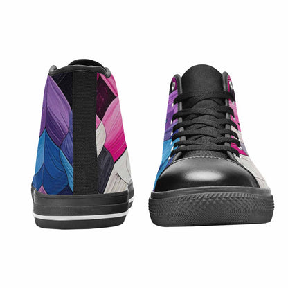 MEN'S Genderfluid Flag Color High Top Canvas Cottagecore Custom Sneakers