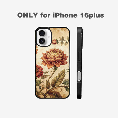 iPhone 16 Plus Case — Vintage Botanical Art Pattern, Custom Print Case Cover