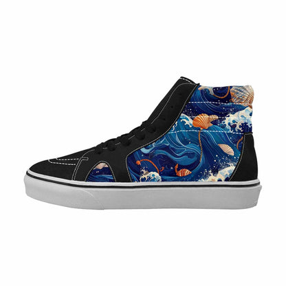 WOMEN'S Ocean Wave High Top Canvas Surreal Custom Shoes