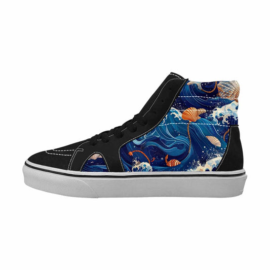 WOMEN'S Ocean Wave High Top Canvas Surreal Custom Shoes