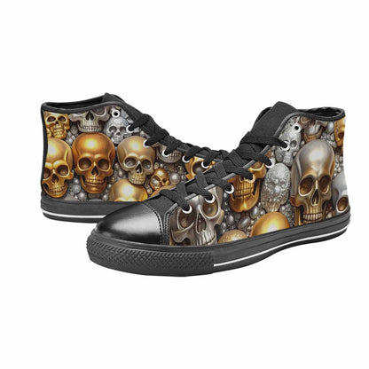 MEN'S Skulls - Metallic-Chrome- High Top Canvas Dreamcore Sneakers