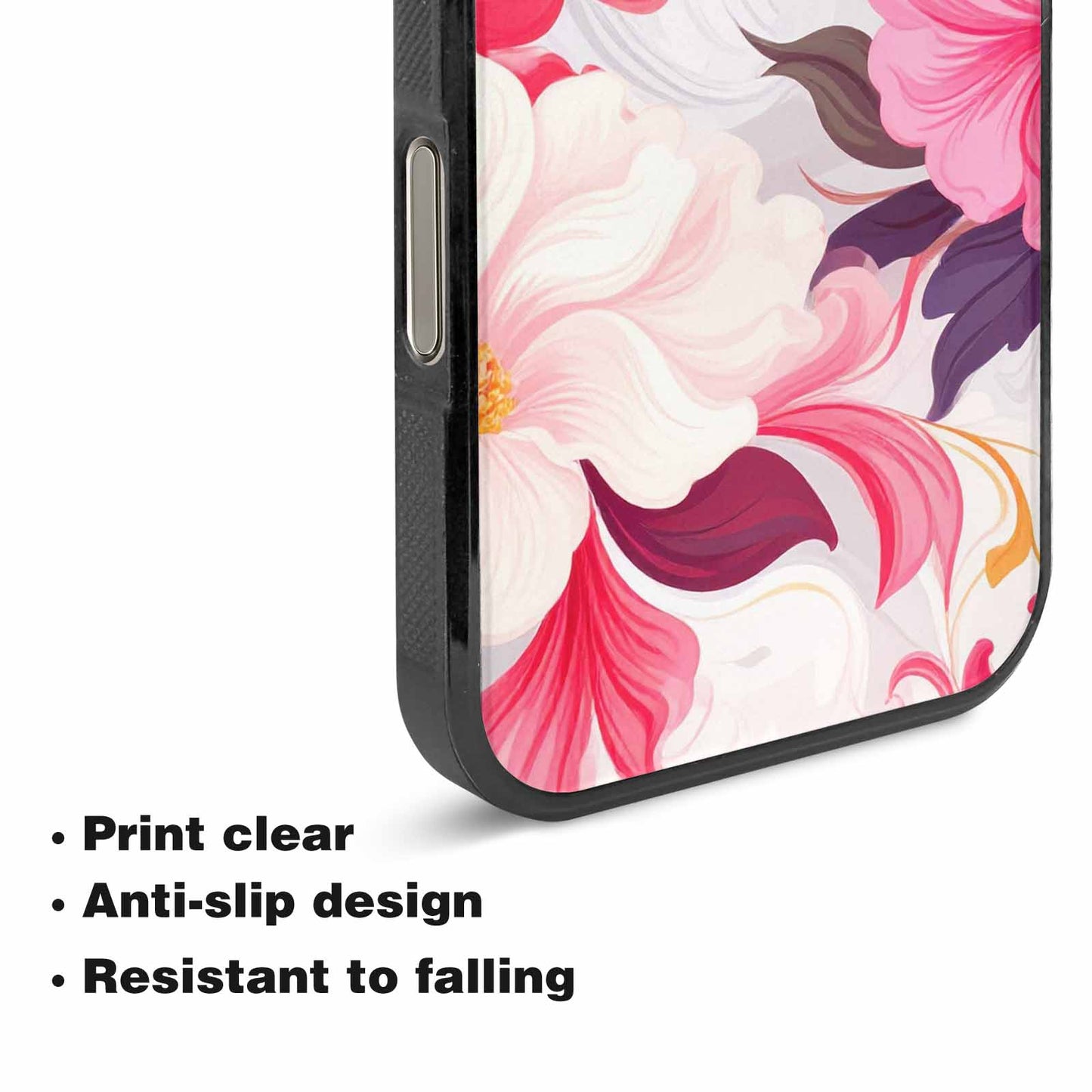 iPhone 16 Pro Max Case — Marble Floral Custom Personalized Phone Cover, Custom Made Phone Cover