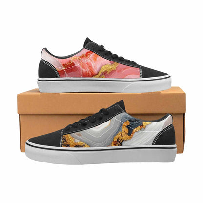 WOMEN'S Marble Vein Lace-Up Canvas Wallpaper Art Custom Sneakers