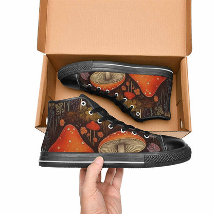 MEN'S Mushroom High Top Canvas Neon Fantasy Sneakers