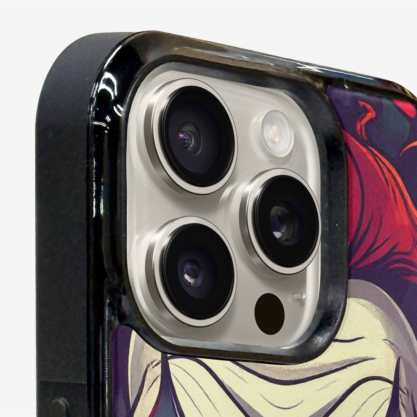 iPhone 16 Pro Case — Evil Circus Heads Faces Overlapping Patterns, Custom Printed Phone Case