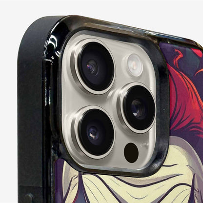 iPhone 16 Pro Case — Evil Circus Heads Faces Overlapping Patterns, Custom Printed Phone Case
