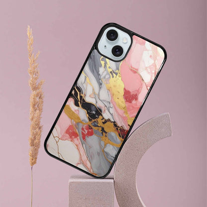 iPhone 15 Plus Case — Marble Vein Marble Veins Pattern Hundreds, Customized Protective Case
