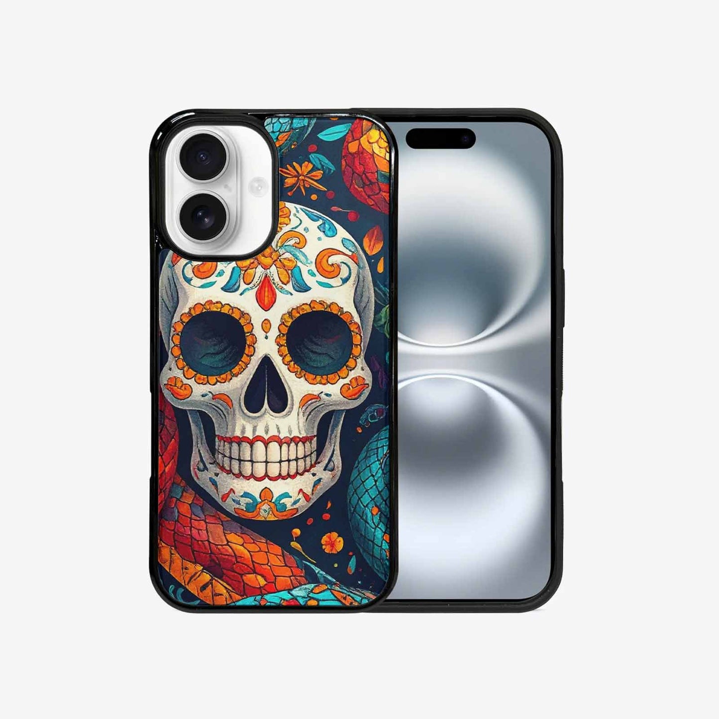 iPhone 16 Case — Snake Skulls Print Alt Custom, Custom Printed Phone Case