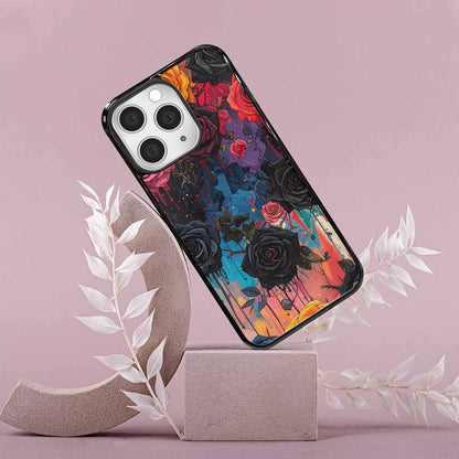 iPhone 15 Pro Max Case — Gothic Rose Gothic Roses Pattern Hundreds, Custom Phone Case